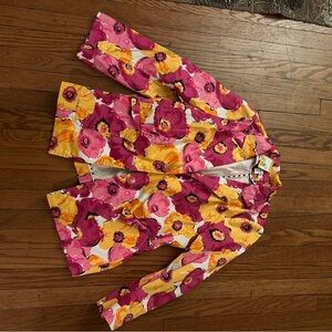 Floral Pink and Yellow Blazer